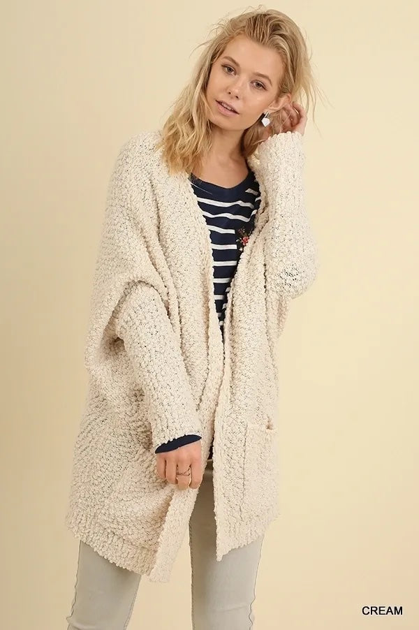 oversized casual comfy cardigan with pockets for women