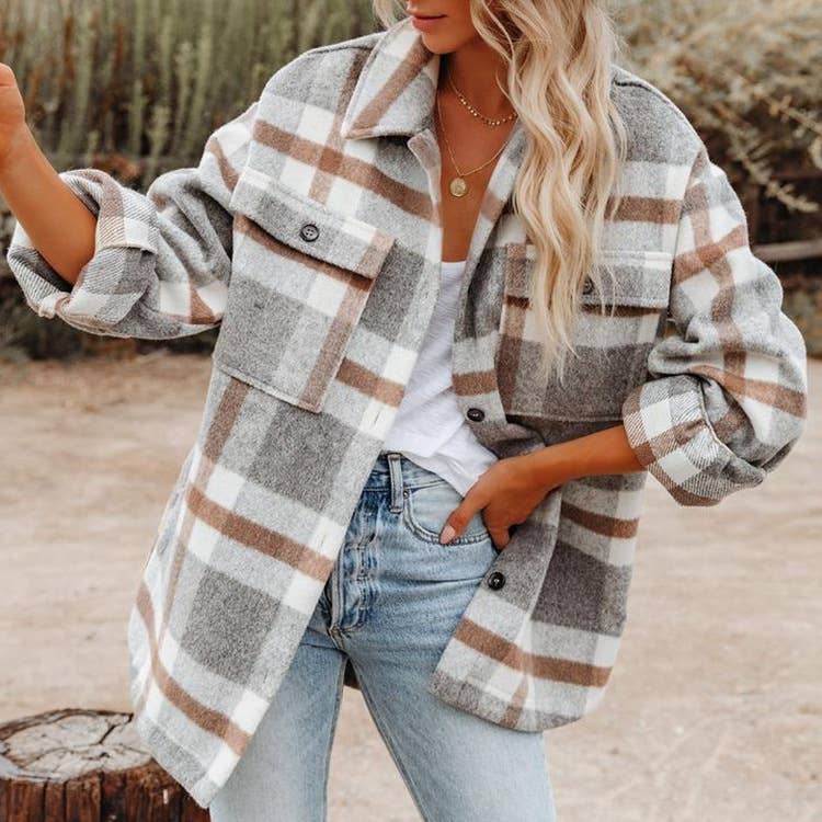 Plaid Flannel Shirt Jacket – The Wild Sunflower Boutique